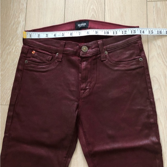 Hudson Nico Super Skinny Jeans in Burgundy Made in USA Size 28 - Picture 2 of 13